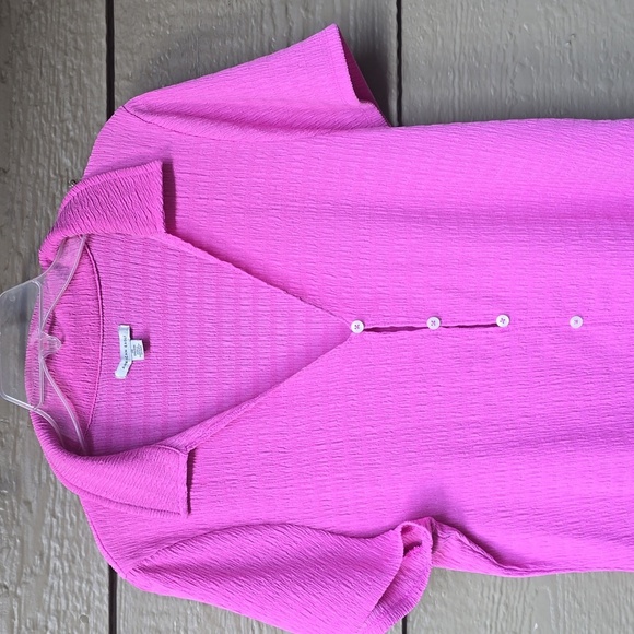 American Eagle Smocked Pink Button-Front Polo Mini Dress - XXL - Picture 7 of 14